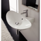 Oval-Shaped White Ceramic Wall Mounted or Vessel Sink