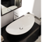 Oval-Shaped White Ceramic Vessel Sink