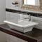 Rectangular White Ceramic Vessel Sink