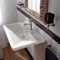 Drop In Modern Bathroom Sink, Rectangular, Ceramic