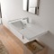 Rectangular White Ceramic Drop In or Wall Mounted Bathroom Sink