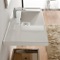 Rectangular White Ceramic Drop In or Wall Mounted Bathroom Sink