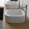 Curved White Ceramic Vessel Bathroom Sink