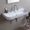 Modern White Ceramic Wall Mounted or Vessel Sink