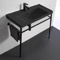 Black Modern Console Sink, 36