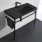 Black Modern Console Sink, 36