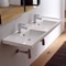 Rectangular Double White Ceramic Drop In or Wall Mounted Bathroom Sink
