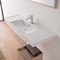 Rectangular White Ceramic Drop In or Wall Mounted Bathroom Sink