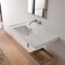 Rectangular White Ceramic Drop In or Wall Mounted Bathroom Sink