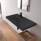 Rectangular Black Ceramic Wall Mounted Bathroom Sink