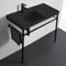 Black Modern Console Sink, 36
