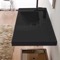 Rectangular Matte Black Ceramic Wall Mounted Bathroom Sink