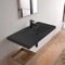 Rectangular Black Ceramic Wall Mounted Bathroom Sink