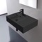 Black Ceramic Wall Mounted or Vessel Sink With Counter Space