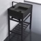 Modern Matte Black Ceramic Console Sink and Matte Black Base, 24