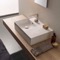 Rectangular Ceramic Wall Mounted or Vessel Sink With Counter Space