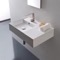 Rectangular Ceramic Wall Mounted or Vessel Sink With Counter Space