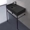 Black Modern Console Sink, 32