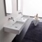 Double Rectangular Ceramic Wall Mounted or Vessel Sink With Counter Space