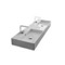 Double Rectangular Ceramic Wall Mounted or Vessel Sink With Counter Space