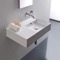 Rectangular Ceramic Wall Mounted or Vessel Sink With Counter Space