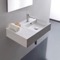 Rectangular Ceramic Wall Mounted or Vessel Sink With Counter Space