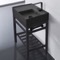 Modern Matte Black Ceramic Console Sink and Matte Black Base, 24