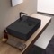 Black Ceramic Wall Mounted or Vessel Sink With Counter Space