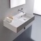 Rectangular Ceramic Wall Mounted or Vessel Sink With Counter Space
