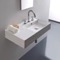 Rectangular Ceramic Wall Mounted or Vessel Sink With Counter Space