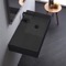 Black Ceramic Wall Mounted or Vessel Sink With Counter Space