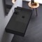 Matte Black Ceramic Wall Mounted or Vessel Sink With Counter Space