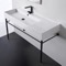 Ceramic Console Sink and Matte Black Stand, 40