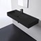 Black Ceramic Wall Mounted or Vessel Sink With Counter Space