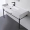 Ceramic Console Sink and Matte Black Stand, 48