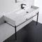 Ceramic Console Sink and Matte Black Stand, 48