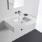 Rectangular Ceramic Wall Mounted or Vessel Sink With Counter Space