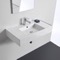 Rectangular Ceramic Wall Mounted or Vessel Sink With Counter Space
