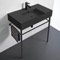 Black Modern Console Sink, 32