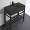 Black Modern Console Sink Vanity, 32
