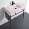 Modern Console Sink, Pink Ceramic Sink, 32