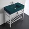 Modern Console Sink Vanity, Green Ceramic Sink, 32