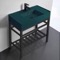 Modern Console Sink Vanity, Green Ceramic Sink, 32