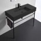Black Modern Console Sink, 40