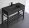 Black Modern Console Sink Vanity, 40