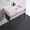 Modern Console Sink, Pink Ceramic Sink, 40