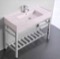 Modern Console Sink Vanity, Pink Ceramic Sink, 40