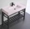 Modern Console Sink Vanity, Pink Ceramic Sink, 40