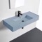 Light Blue Bathroom Sink, Ceramic