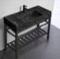 Modern Console Sink Vanity, Black Marble Style Sink, 40